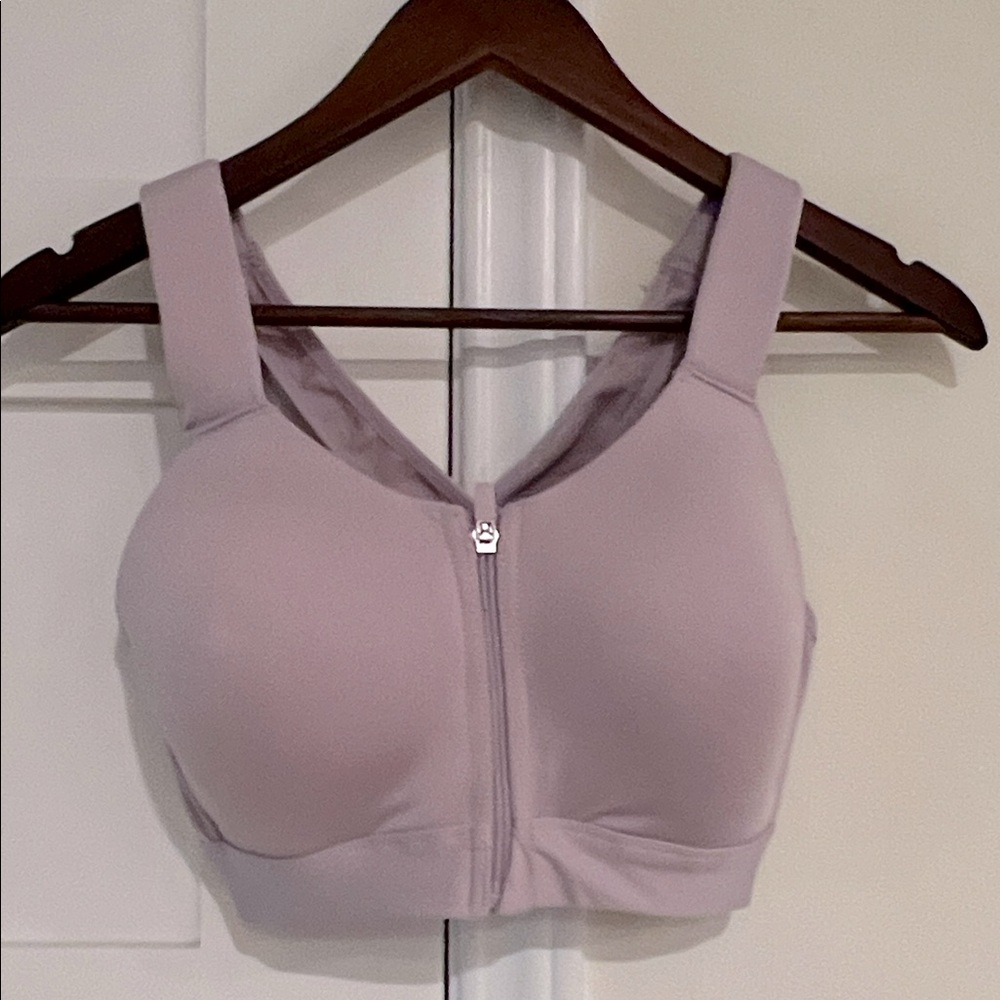 Layer 8 Lavender Zip Up Padded Sports Bra Size XL EUC
